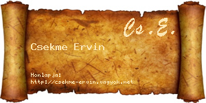 Csekme Ervin névjegykártya