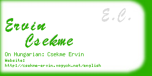 ervin csekme business card